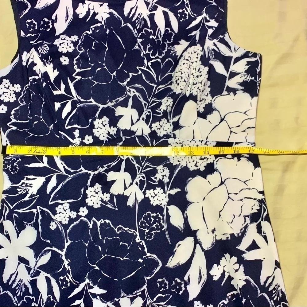 🌸 connected apparel Black & White Floral Dress, Size 14 💐 - Picture 6 of 8
